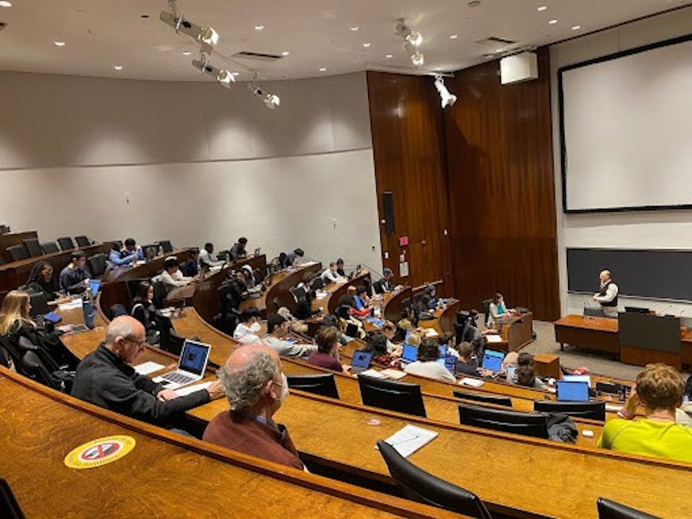 <h5>Community auditors in a lecture for MOL 214: Introduction to Cellular and Molecular Biology.</h5>
<h6>Leela DuBois / The Daily Princetonian</h6>