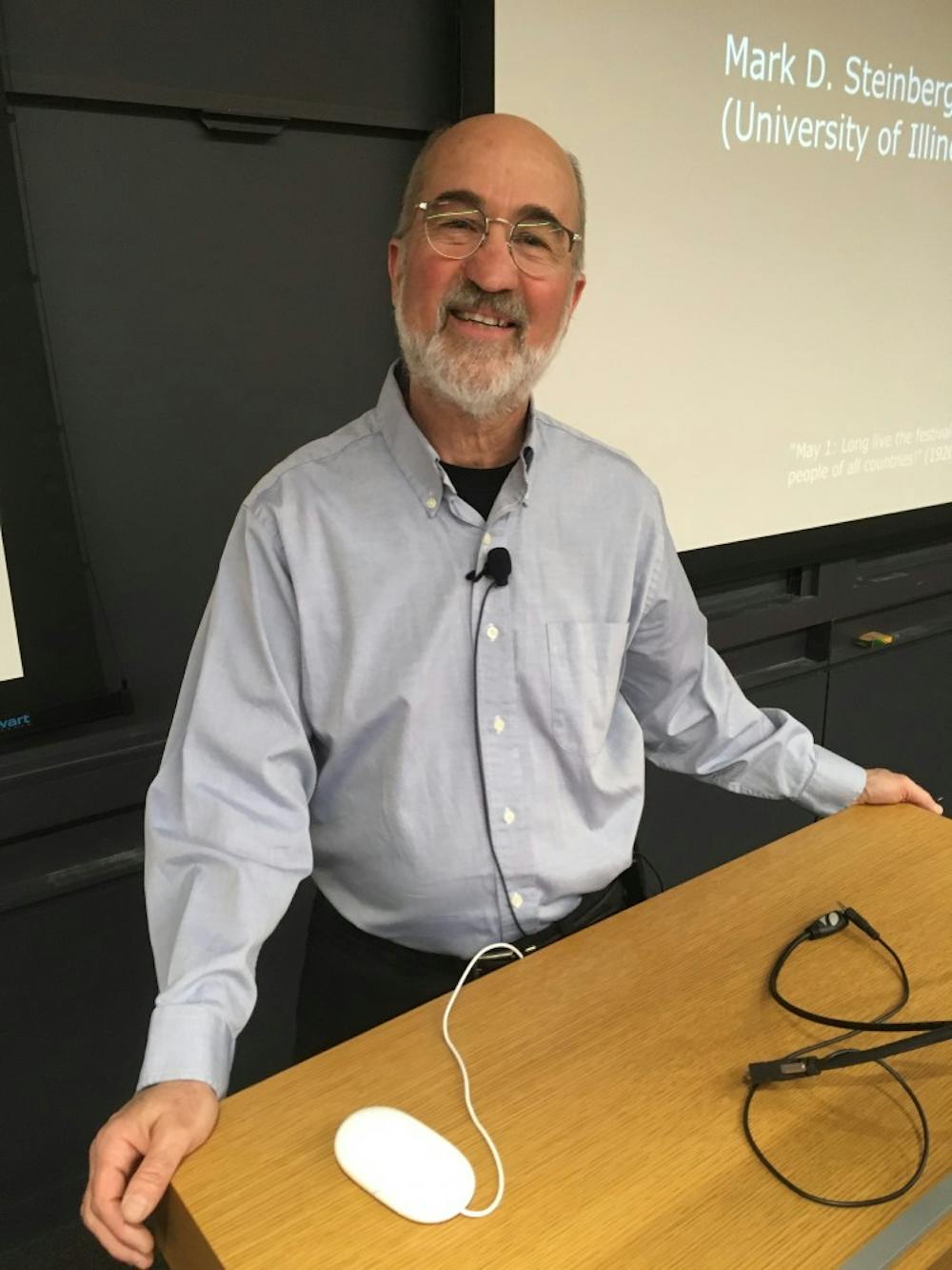University of Illinois history professor Mark D. Steinberg at Tuesday's talk "From Necessity to Freedom: How a Utopian Impulse Carried Me Beyond the Disenchantment of Outcomes"