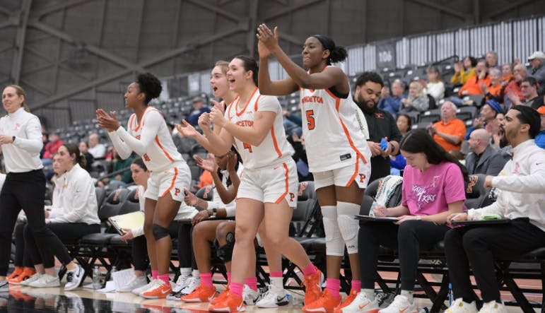 Princeton women's basketball cheering