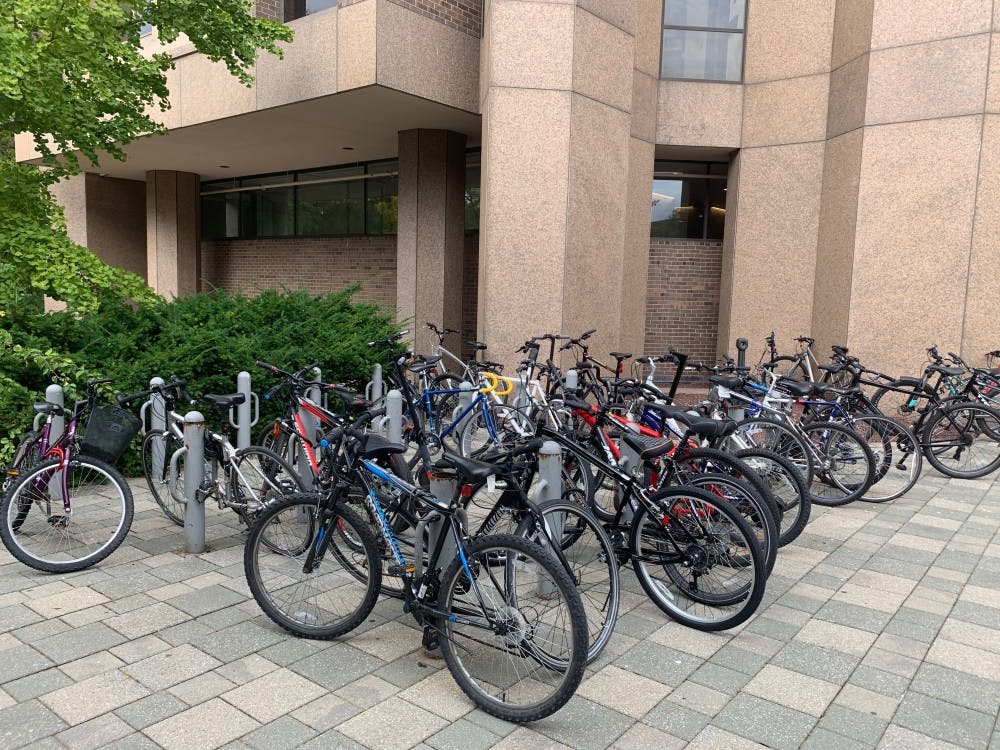 <p>Bike rack stationed between McDonnell Hall and Fine Hall.</p>
<p>Photo Credit: Uchechi Ihenacho / The Daily Princetonian</p>
