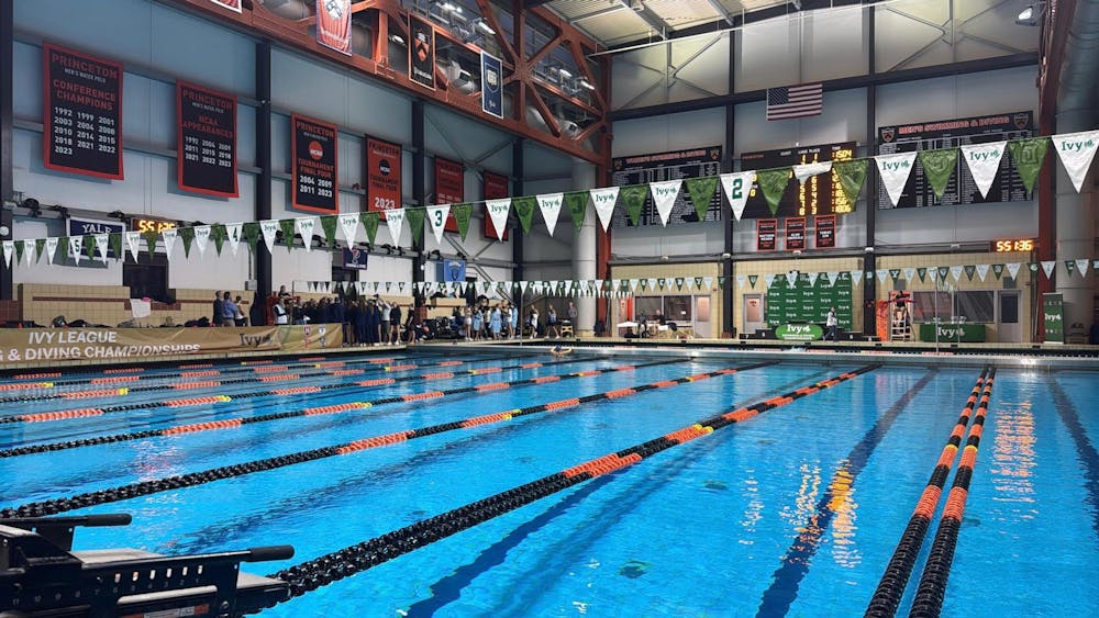 A swimming pool set up for championships. 