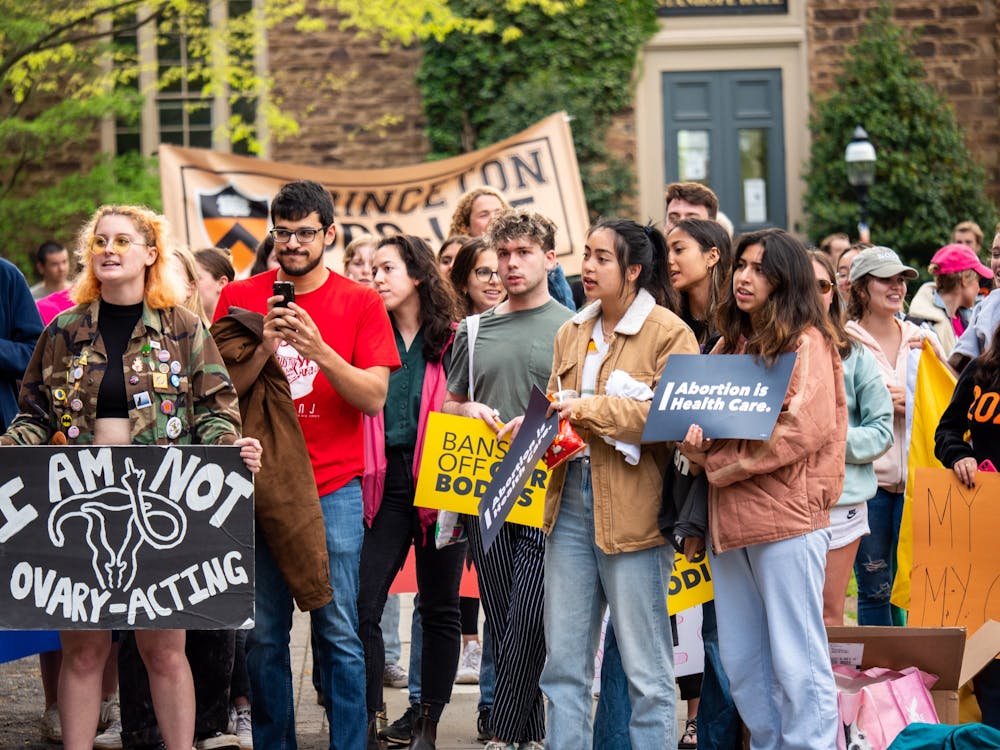<h5>Students gather for abortion rights demonstration on Wednesday, May 3, outside of Nassau Hall.</h5>
<h6>Candace Do / The Daily Princetonian</h6>