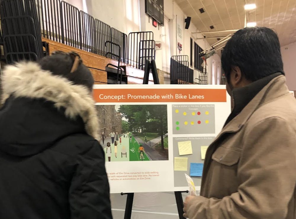 <p>The plans for transit reform on display in Dillon Gym.&nbsp;</p>
<h6>Photo Credit: Shamma Pepper Fox / The Daily Princetonian</h6>