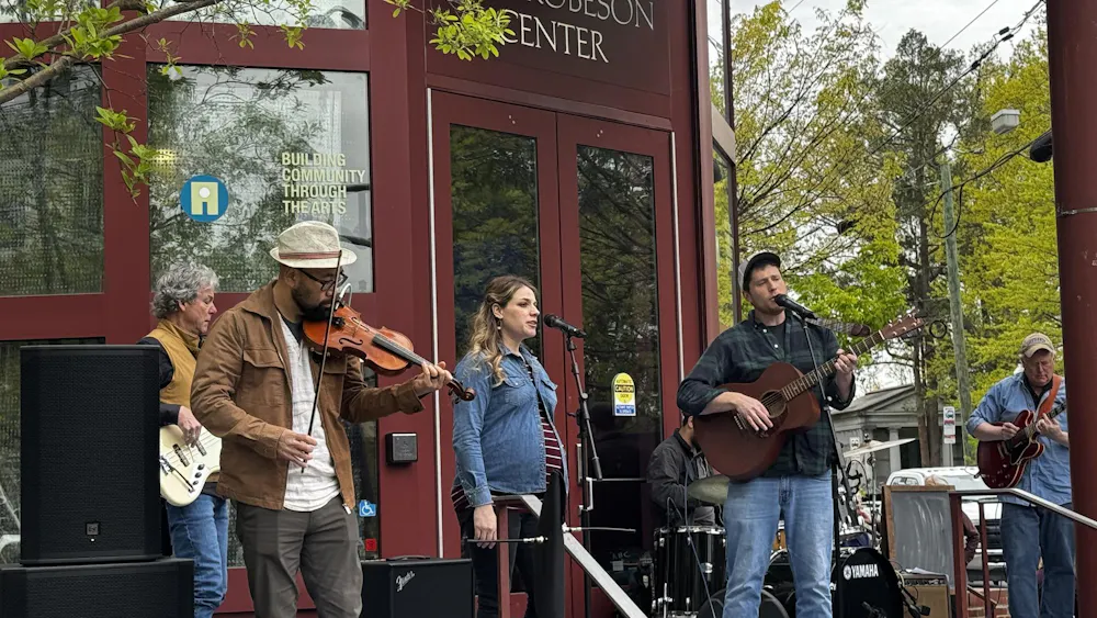 A group of musicians during a performance.