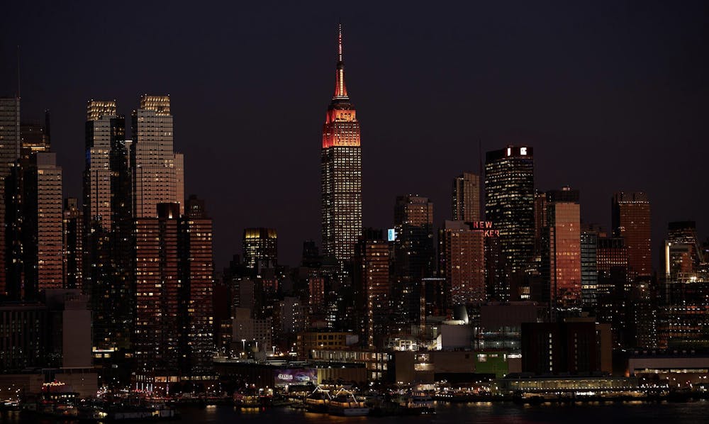 <p>The Empire State Building lit up in orange and red on Nov. 6.</p>
<h6>Photo Courtesy of GoPrincetonTigers</h6>