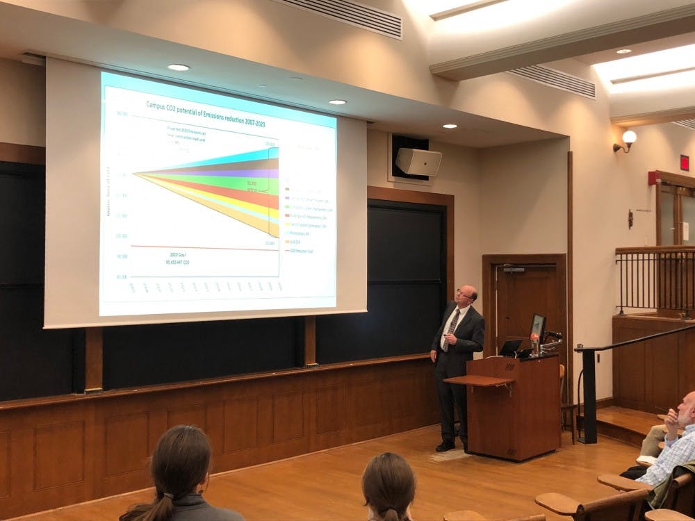 Tom Nyquist, Executive Director of Engineering and Campus Energy, presenting on the sustainability action plan.

Anne Wen / The Daily Princetonian
