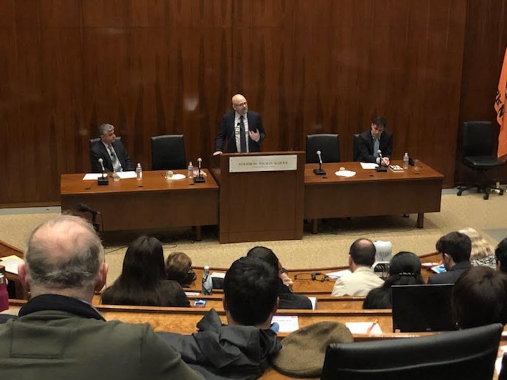 Panel attendants discuss the future of American democracy.