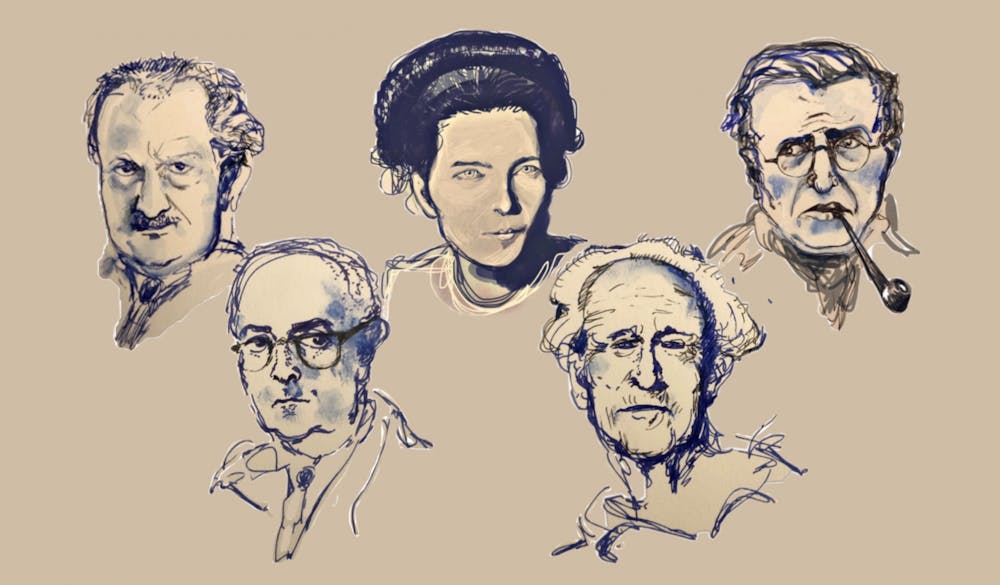 20th cent philosophers illustrations sepia.png