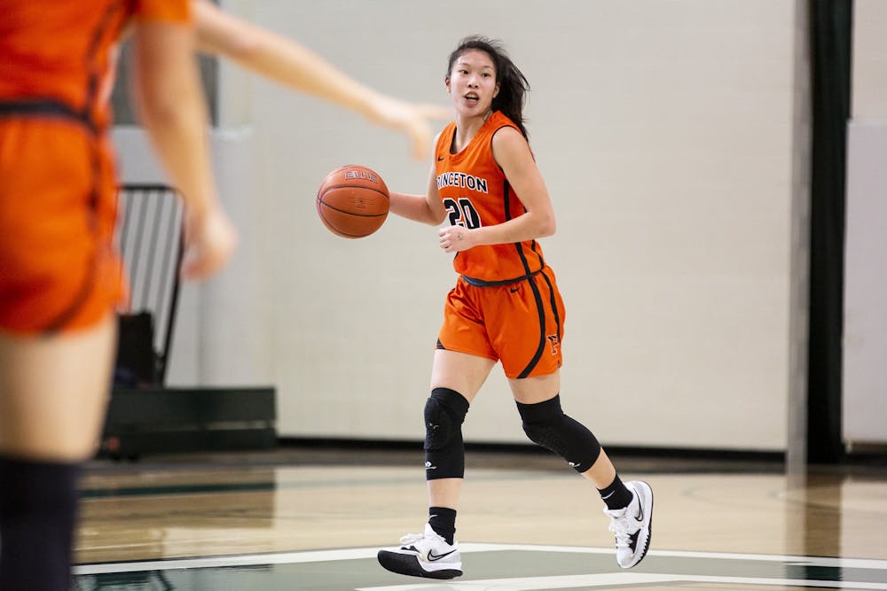 <h5>Sophomore guard Kaitlyn Chen dished out six assists in Princeton’s 70-48 win.</h5>
<h6>Courtesy of Princeton WBB /<a href="https://twitter.com/PrincetonWBB/status/1492598890490740737" target="_self">@princetonwbb on Twitter</a>.</h6>
