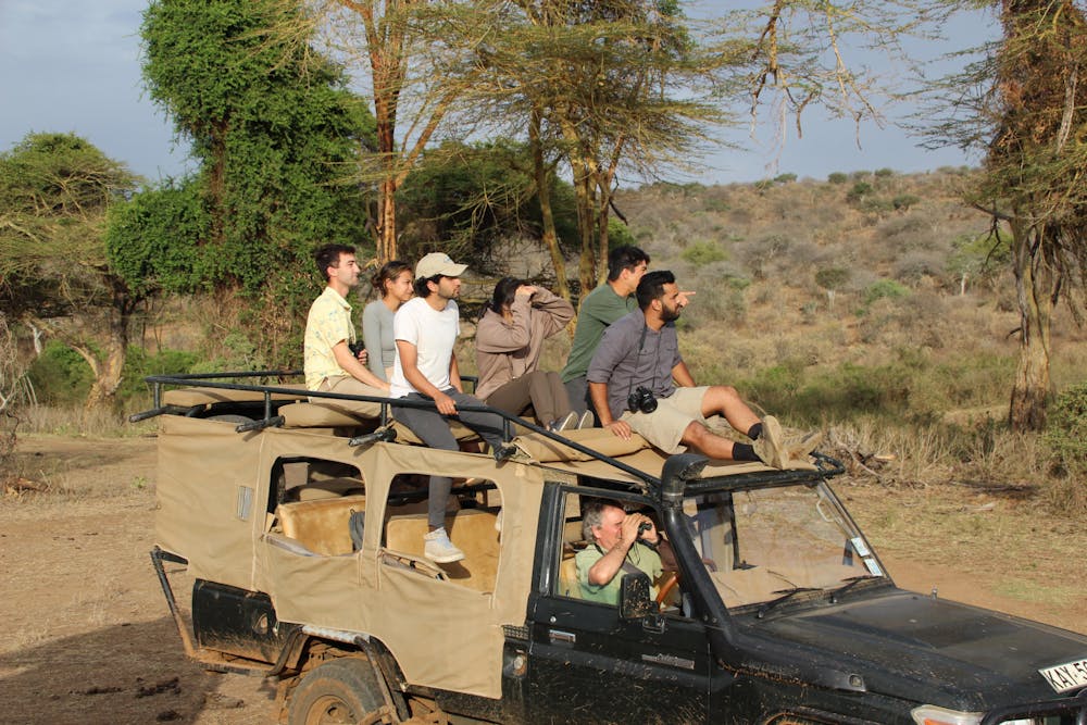 <h5>Members of the 2022 cohort studying at the Semester in the Field program in Mpala, Kenya admire their surroundings.&nbsp;</h5>
<h6>Courtesy of Andy Dobson&nbsp;</h6>