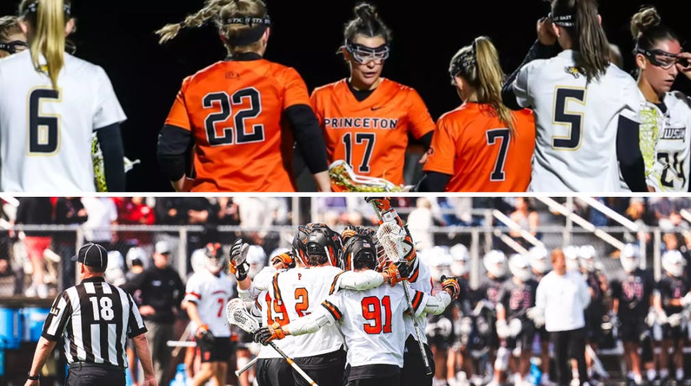 Graphic with Sherrard Field in background with pictures of men’s and women’s lacrosse in the background.