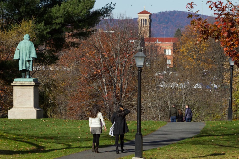<h5>Students walking around Amherst College&nbsp;</h5>
<h6>“<strong>Walking around Amherst College</strong>” by<strong> Office of Communications, Amherst College / </strong><a href="https://www.flickr.com/photos/masstravel/21899317253/" target="_self"><strong>CC BY-ND 2.0</strong></a></h6>