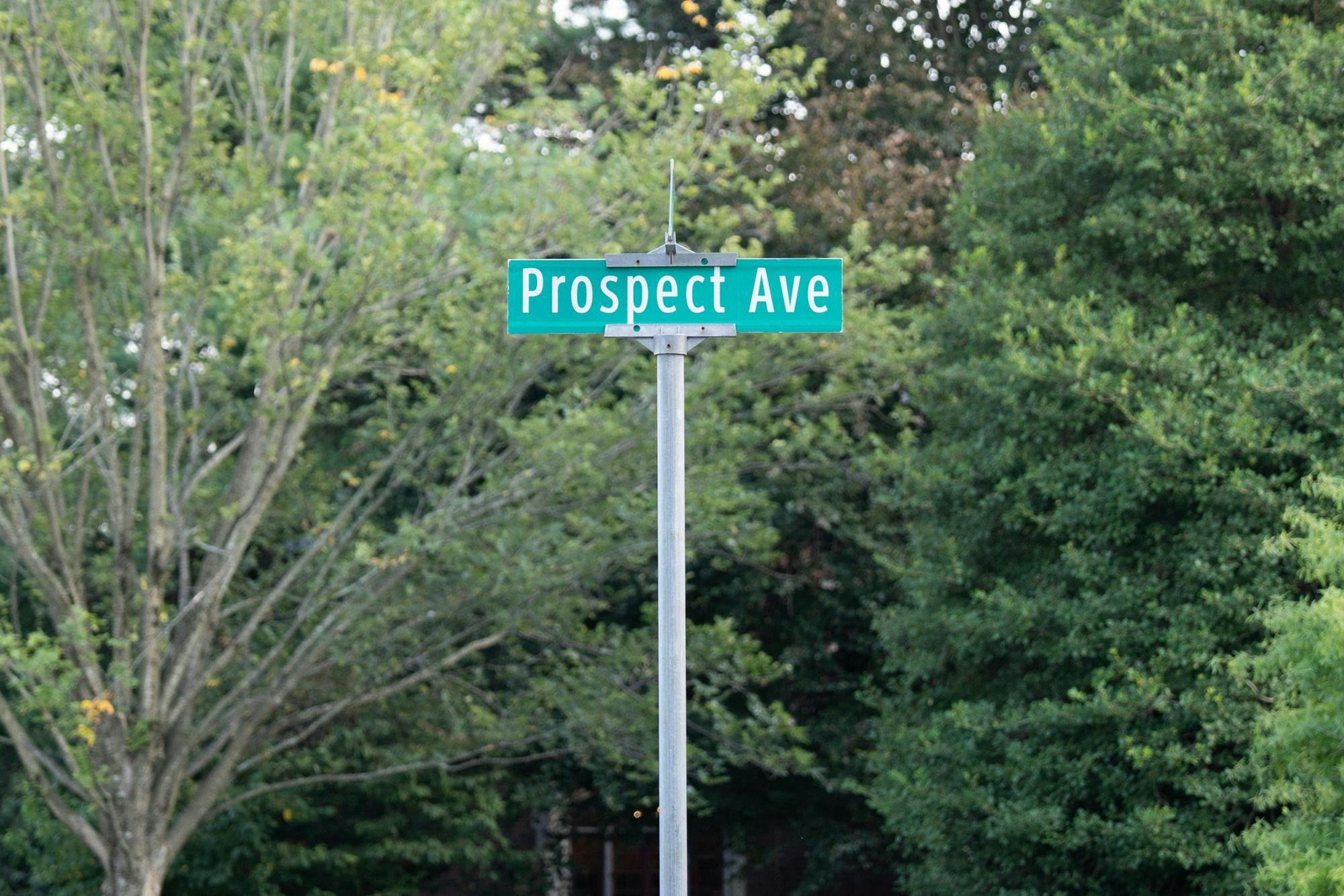 A photo of the Prospect Ave. sign. 