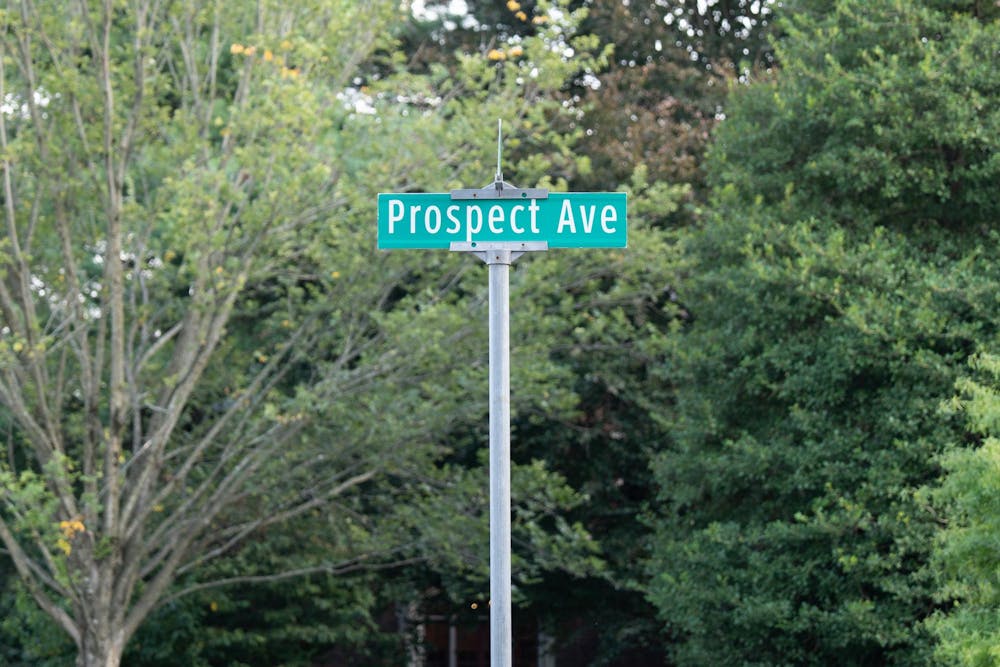 A photo of the Prospect Ave. sign. 