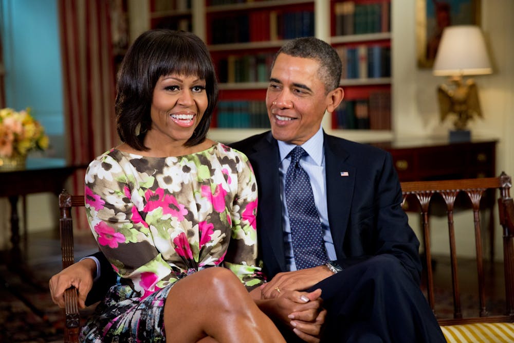 <p>Barack and Michelle Obama ’85 received the first and second most votes, respectively.</p>
<h6>Photo Credit: Pete Souza / <a href="https://commons.wikimedia.org/wiki/File:Michelle_and_Barack_Obama.jpg" target="_self">Wikimedia Commons</a></h6>