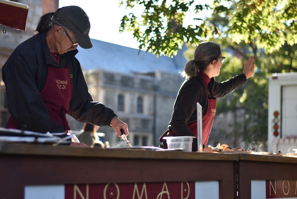 <h5>Nomad Pizza catered pizza to hungry students at the Rocky/Mathey Fall Fest.&nbsp;</h5>
<h6>Angel Kuo / The Daily Princetonian</h6>
