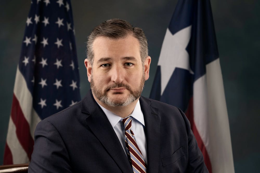 <h5>Sen. Ted Cruz ’92 sits for an official portrait.</h5>
<h6>Courtesy of Ted Cruz Congressional <a href="https://www.cruz.senate.gov/?p=about_senator" target="_self">website</a></h6>