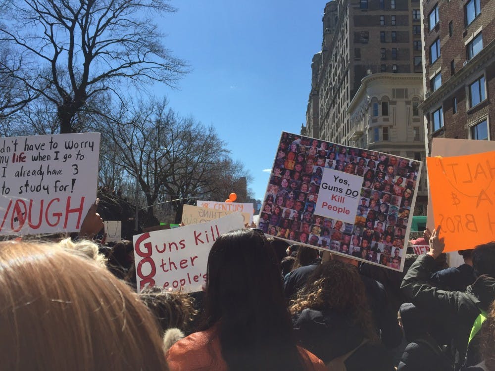 <p>Participants in New York City's March For Our Lives event</p>
<p><br></p>
<p>Photo credit: Anna-Alexia Novogratz ’18</p>