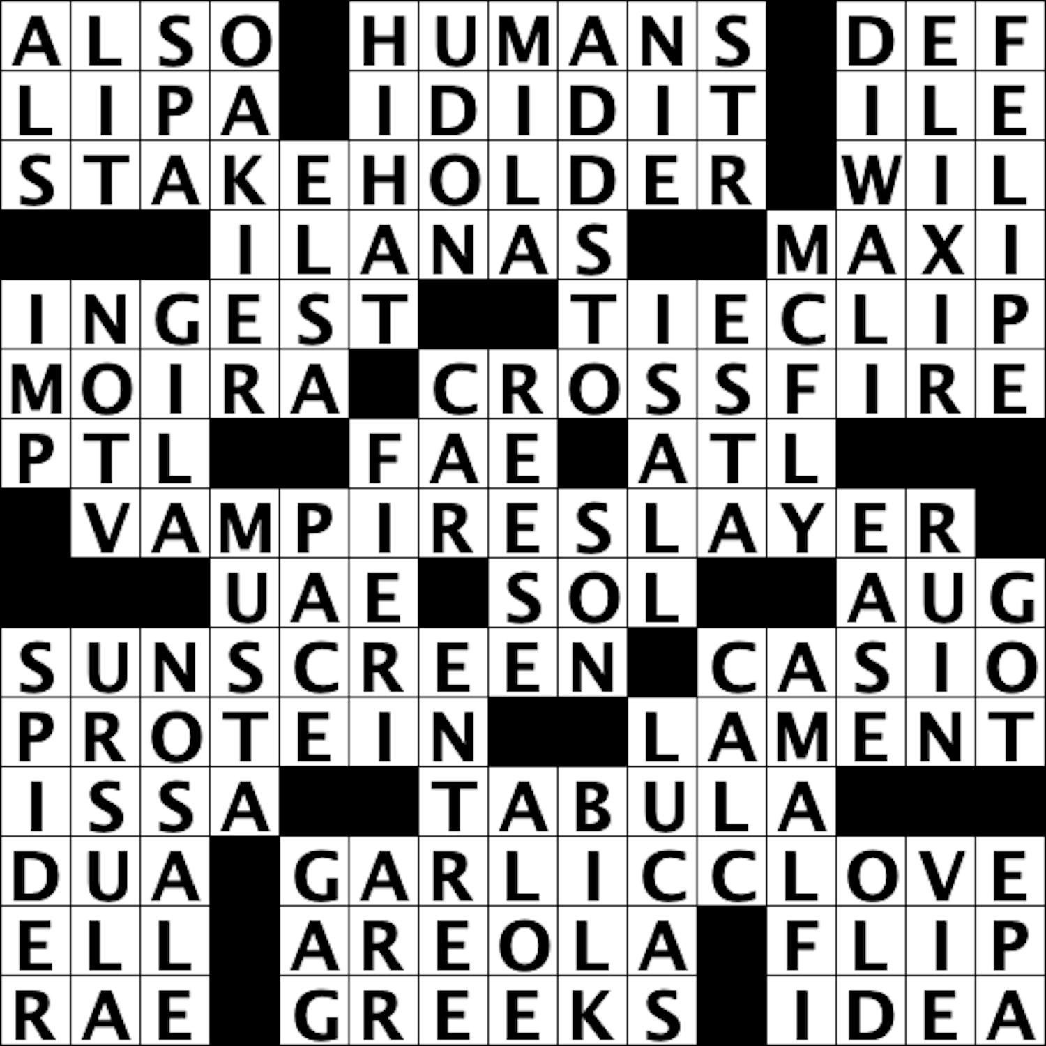 ‘Buffy’ Crossword Commentary The Princetonian