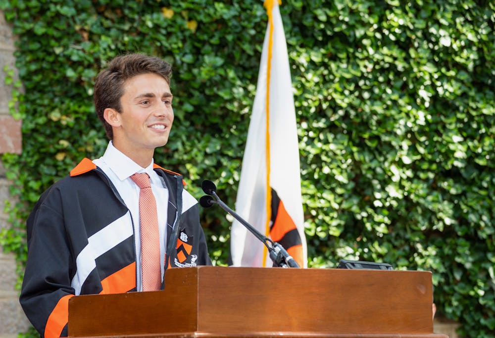 <h5>Jordan Salama ’19, author of “Every Day the River Changes”, speaking at Class Day in 2019.</h5>
<h6>Courtesy of Jordan Salama</h6>