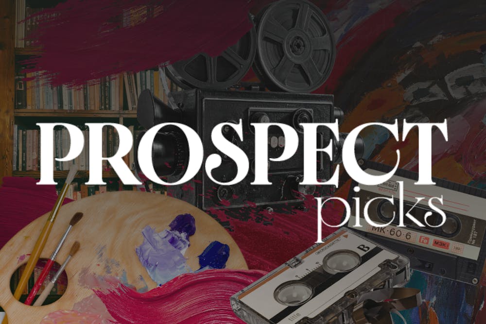 "Prospect Picks" is written in large font over a graphic of painting utilities, a film camera, and books.