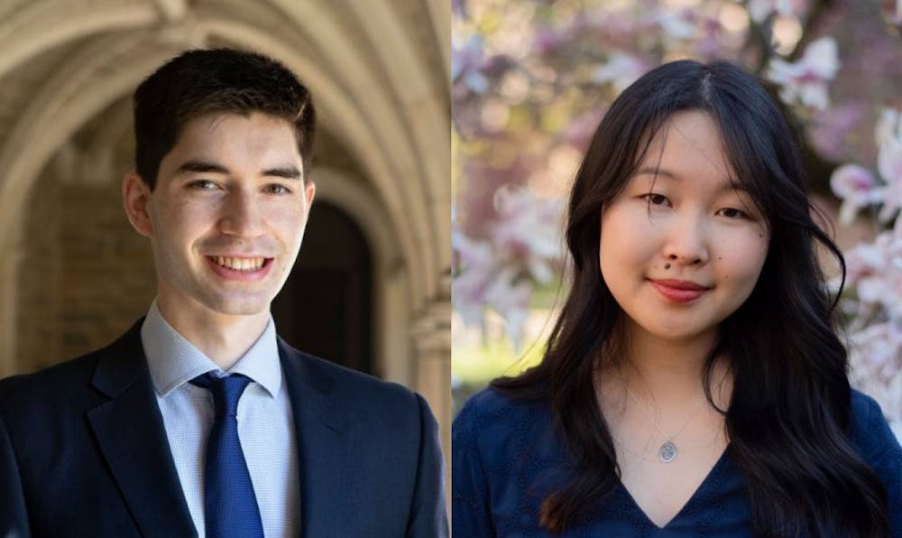 <h5>Taishi Nakase ’21 and Lucy Wang ’21, who have been named valedictorian and salutatorian of the Class of 2021.</h5>
<h6>Office of Communications</h6>