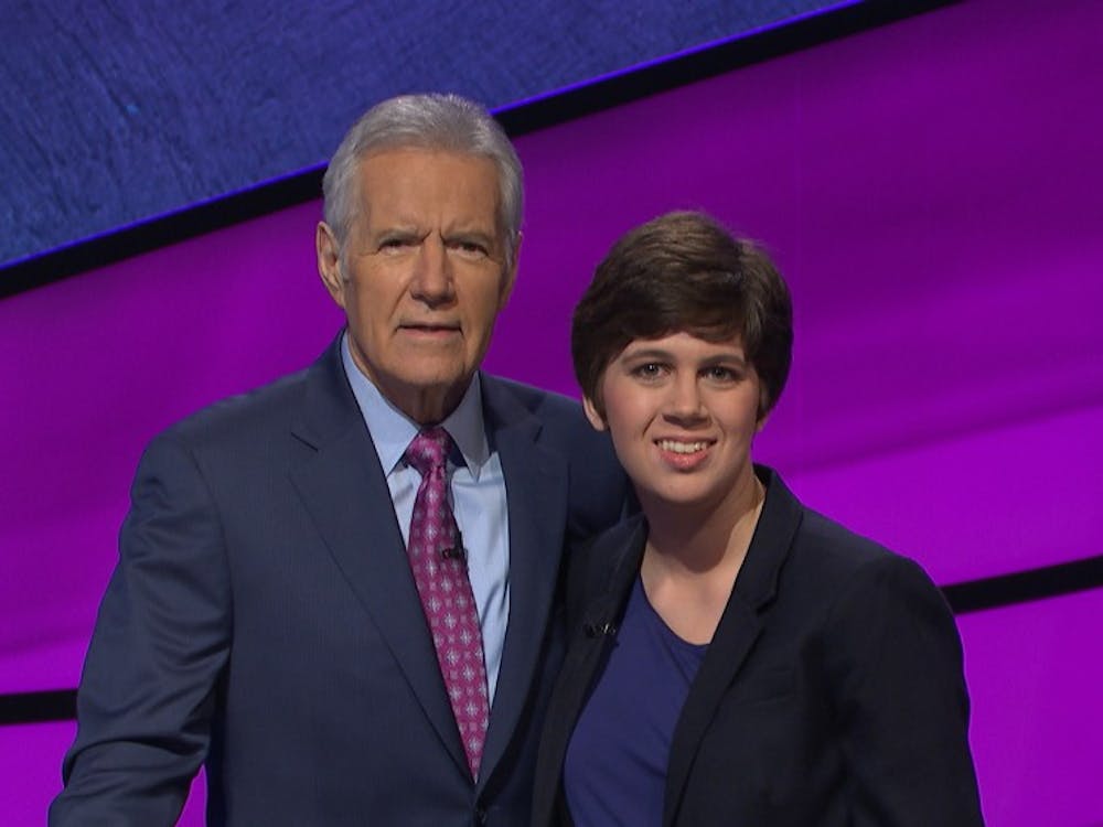 Emma Boettcher and Alex Trebek