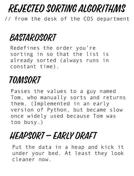 Rejected Sorting Algorithms - The Princetonian