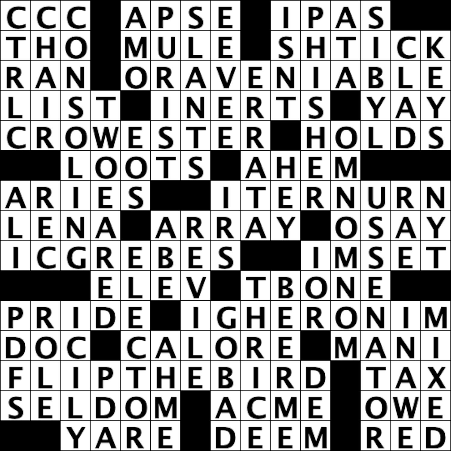 ‘Flip the Bird’ Crossword Commentary The Princetonian