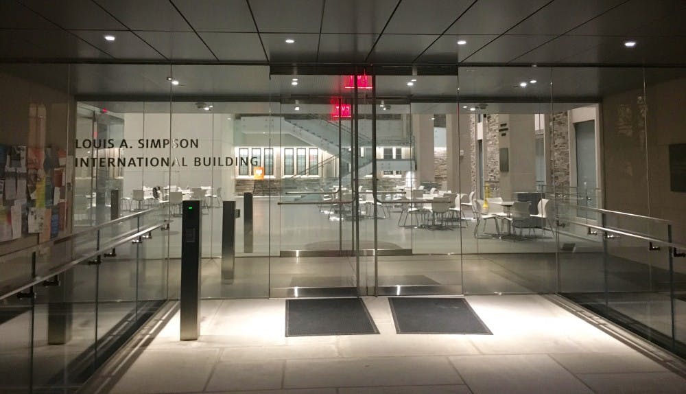 <h5>The Louis A. Simpson International Building, which houses OIP and IIP.</h5>
<h6>Marie-Rose Sheinerman / The Daily Princetonian</h6>