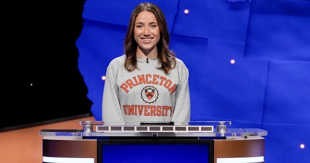 <h5><strong>Ella Feiner ’22 competes in the Jeopardy! College Championship, to air on Feb. 8, 2022.</strong></h5>
<h6><strong>Courtesy of Ella Feiner</strong></h6>