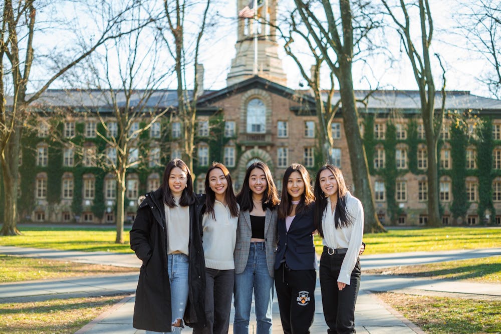 <h5>The Princeton student members of the Asian Americans with Disabilities Initiative (AADI). From left to right: Yukiko Chevray ’24, Stephanie Tang ’24, Jennifer Lee ’23, Jiyoun Roh ’24, and Alina Chen ’24. Not pictured: Emmy Song ’24.</h5>
<h6>Courtesy of Jennifer Lee ’23</h6>