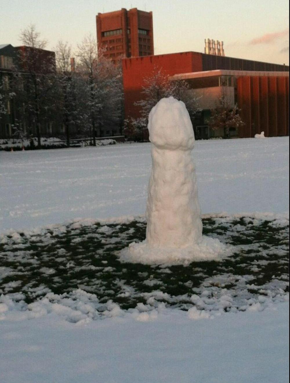 Snow penis erected on Princeton campus