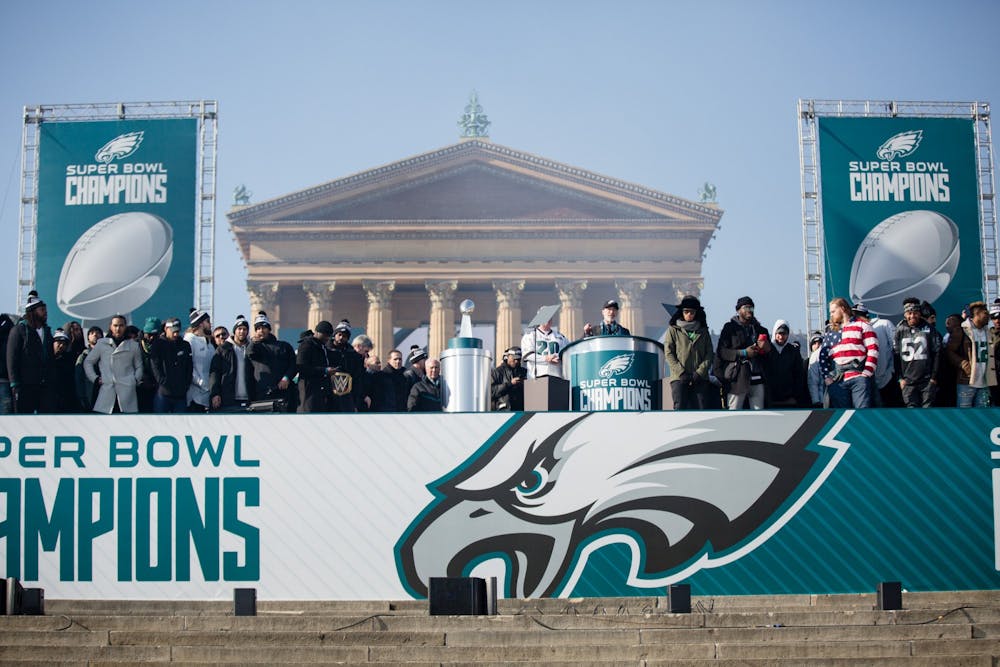<h5>The last Super Bowl for the Philadelphia Eagles was their Super Bowl LII victory in 2018.</h5>
<h6><strong>Governor Tom Wolf / </strong><a href="https://commons.wikimedia.org/wiki/File:Governor_Wolf_Attends_Philadelphia_Eagles_Super_Bowl_LII_Victory_Parade_(39462266524).jpg" target="_self"><strong>CC BY 2.0</strong></a></h6>