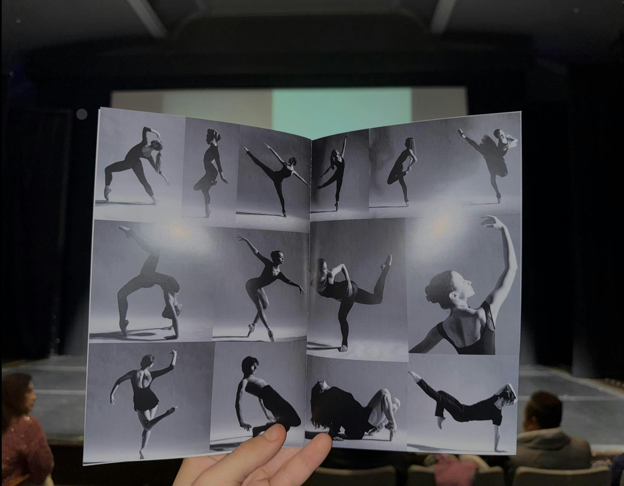 A black and white collage of ballerinas on the PUB program.