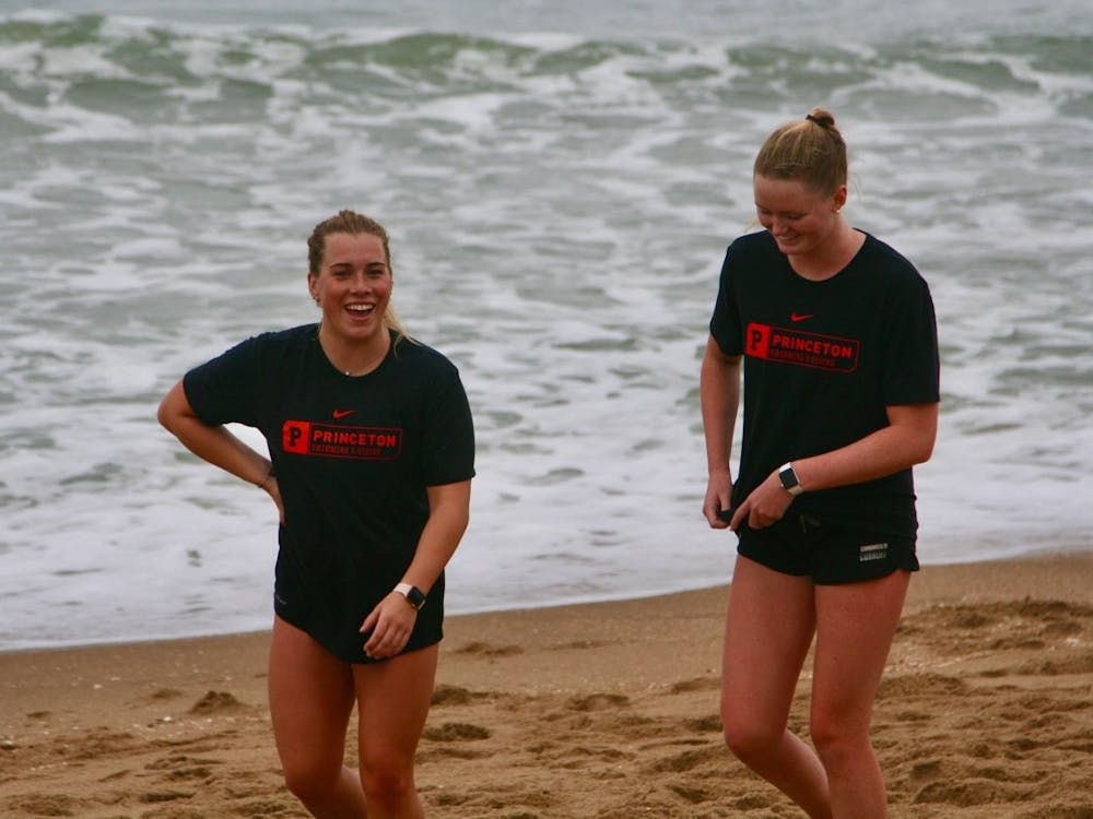 Anna Durak (left) and teammate Macey Mannion (right) on the beach in Virginia.&nbsp;
Photo courtesy of Anna Durak