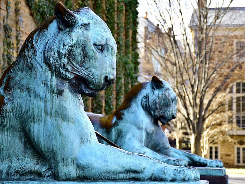 Tigers in front of Nassau Hall