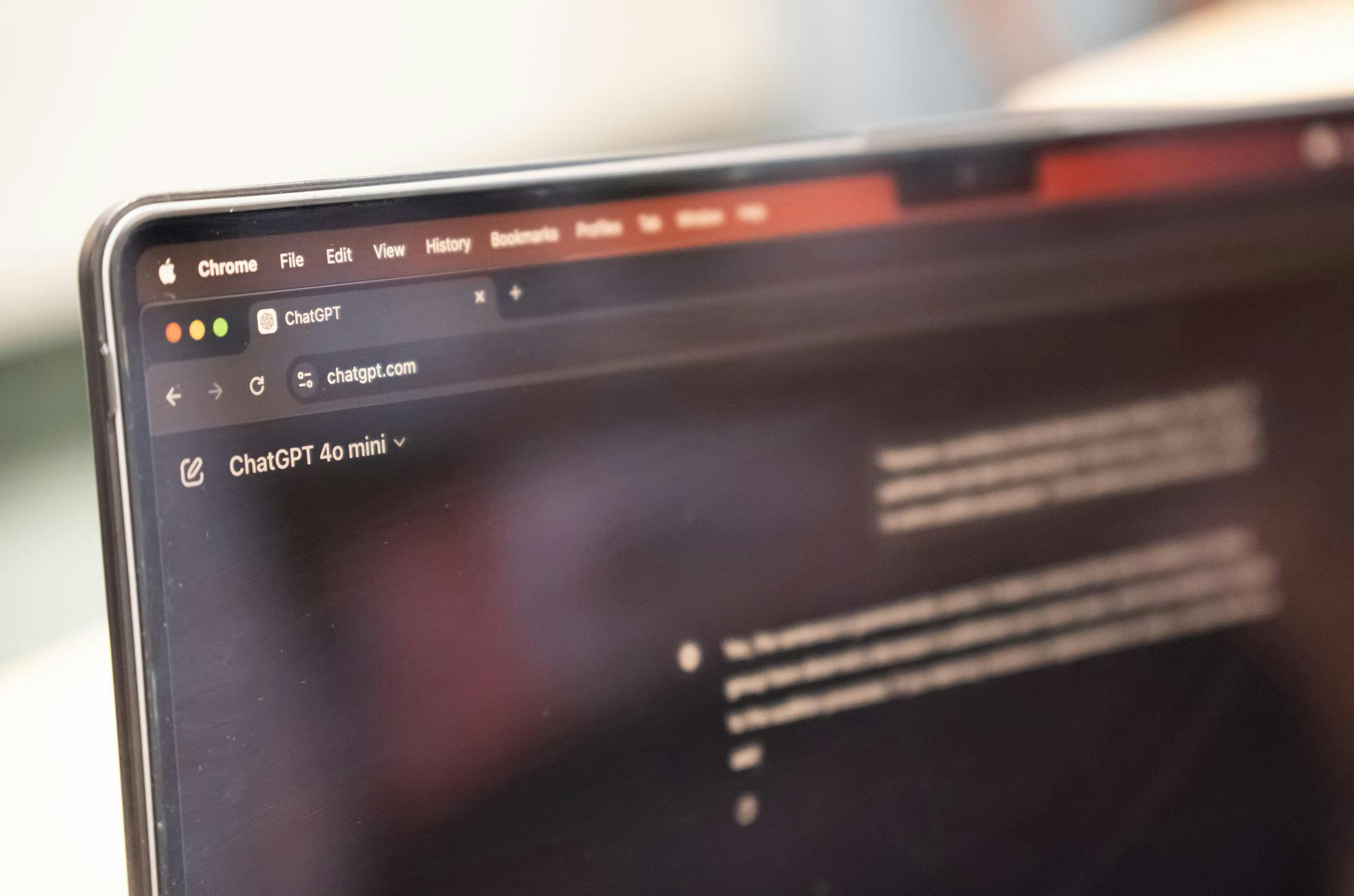 A computer screen showing ChatGPT