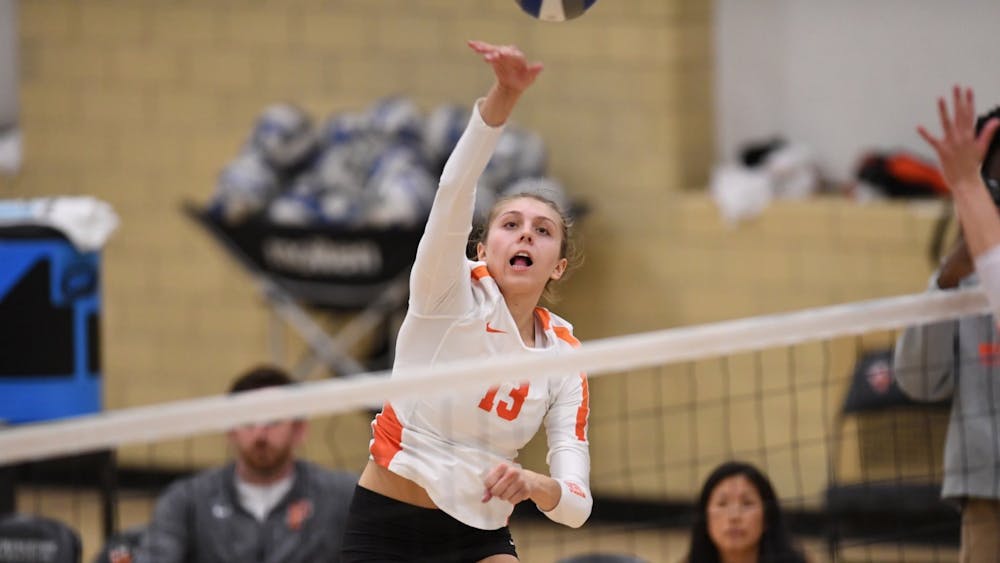 <h5>Senior outside hitter Melina Mahood was key to the Tigers' success Friday.</h5>
<h6>Courtesy of <a href="https://goprincetontigers.com/sports/womens-volleyball/schedule/2022" target="_self">@PrincetonWVB/Twitter.</a></h6>