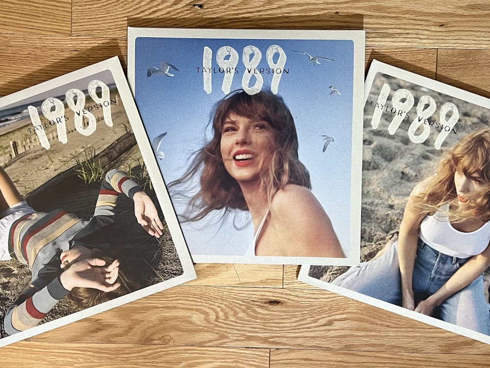 Three different variations of 1989, Taylor's version album covers.