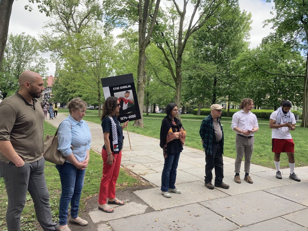 <h5><strong>Members of PCP gather at a Nakba Day vigil on Sunday, May 15.</strong></h5>
<h6><strong>Hope Perry / The Daily Princetonian</strong></h6>