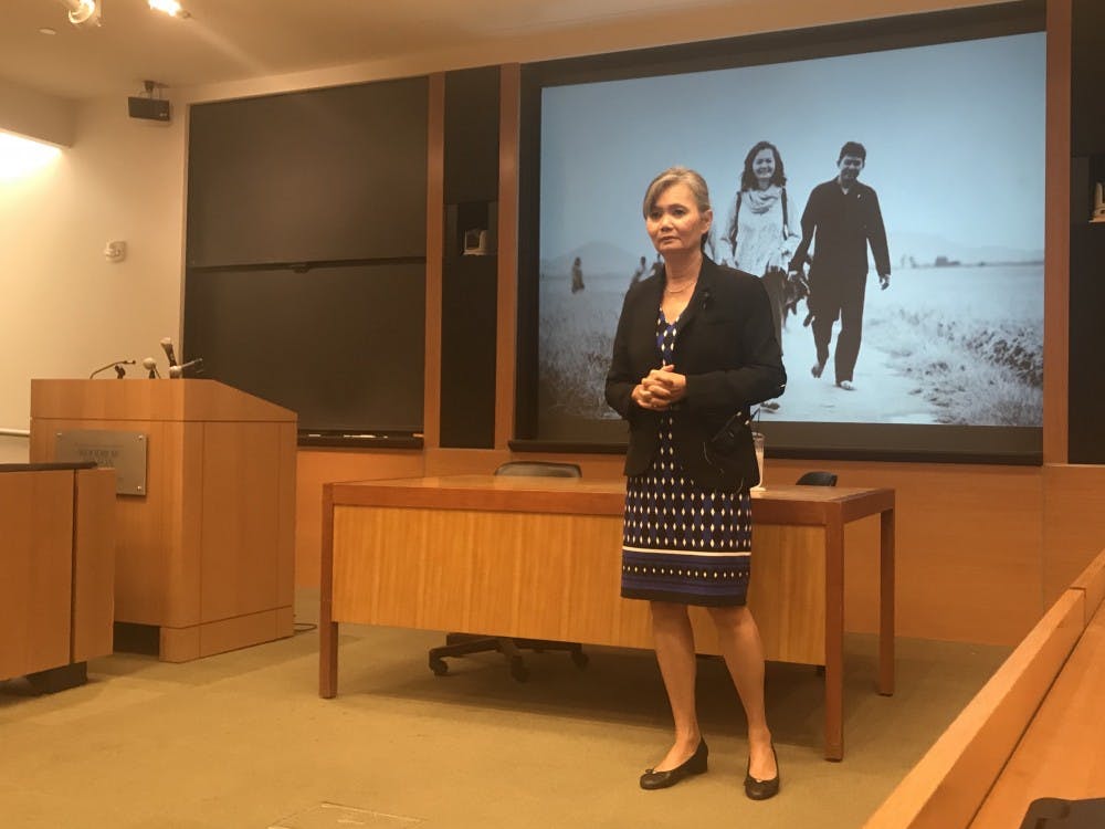 Mu Sochua talks democracy in lecture on Oct. 11