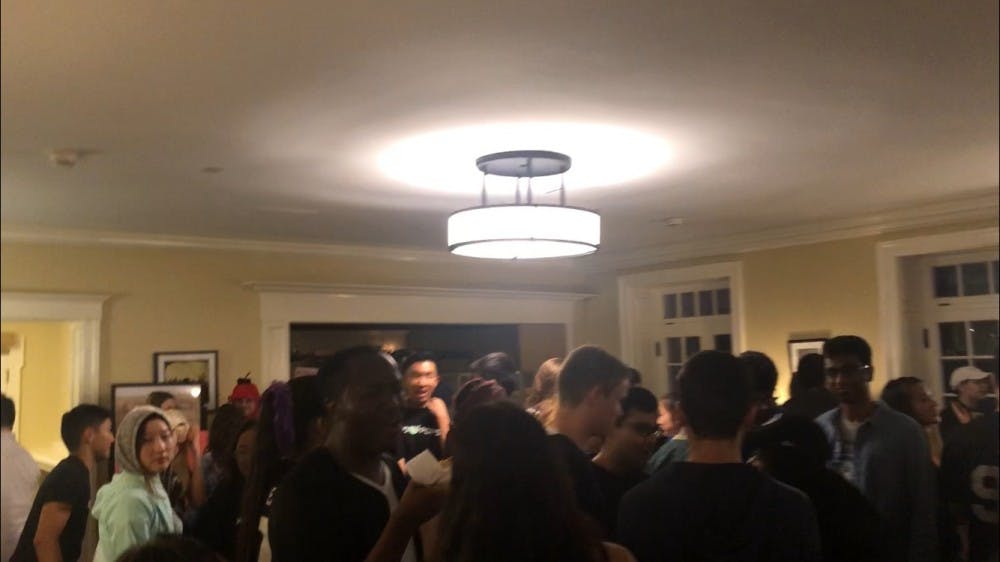 <p>Pizza was served for all first-years at Forbes College Monday night. Hundreds of students gathered there, possibly in lieu of Prospect Avenue.</p>