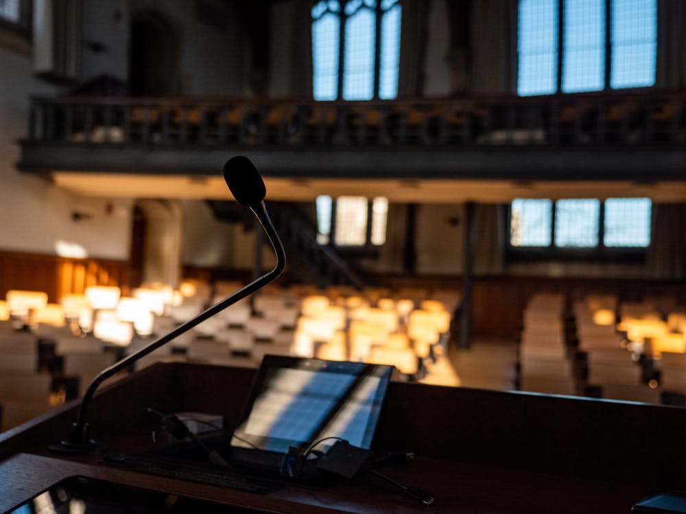 <h5>McCosh 50 lectern&nbsp;</h5>
<h6>Candace Do / The Daily Princetonian</h6>