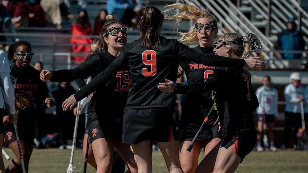 <h5>The 16th-ranked Tigers celebrate a goal during their season-opening win.</h5>
<h6>Courtesy of Brian McWalters/GoPrincetonTigers.com</h6>
