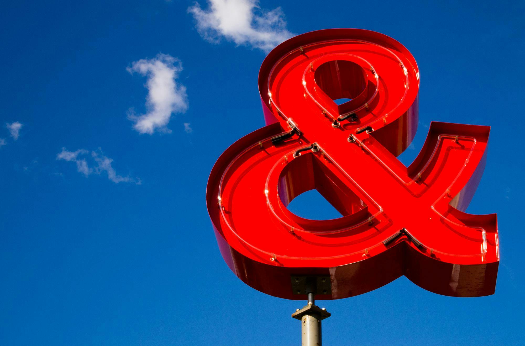 Ampersand above the Seattle Waterfront at the Olympic Statue Park.