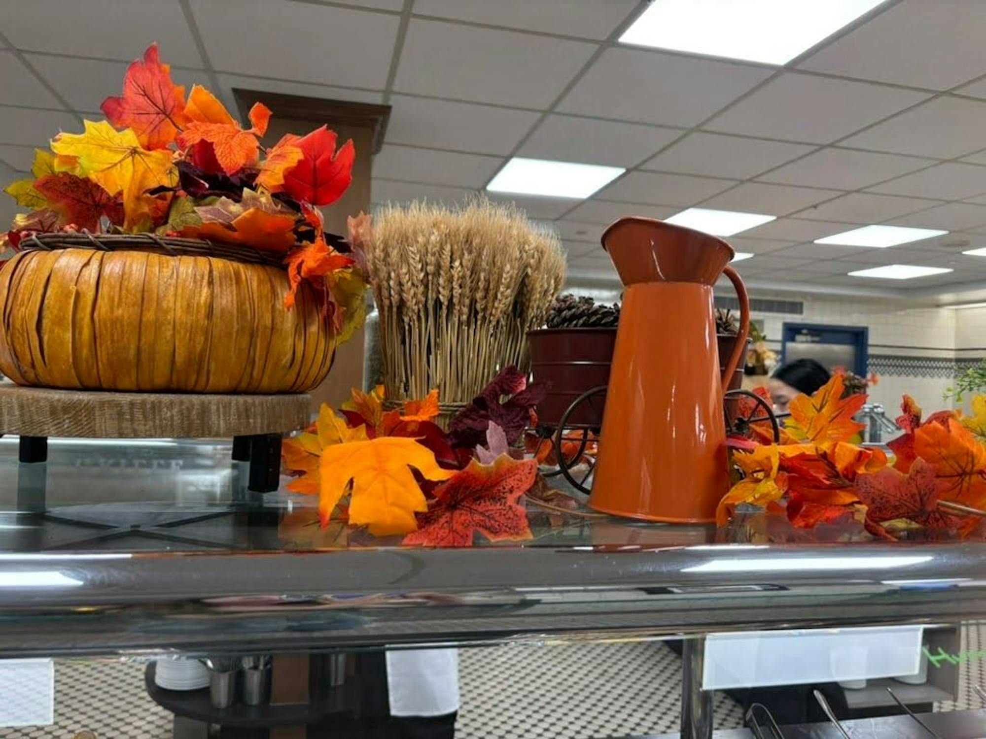 An array of orange fall decor