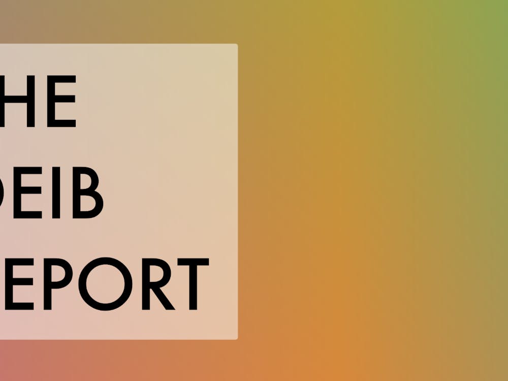 Multicolored gradient with the words "THE DEIB REPORT."
