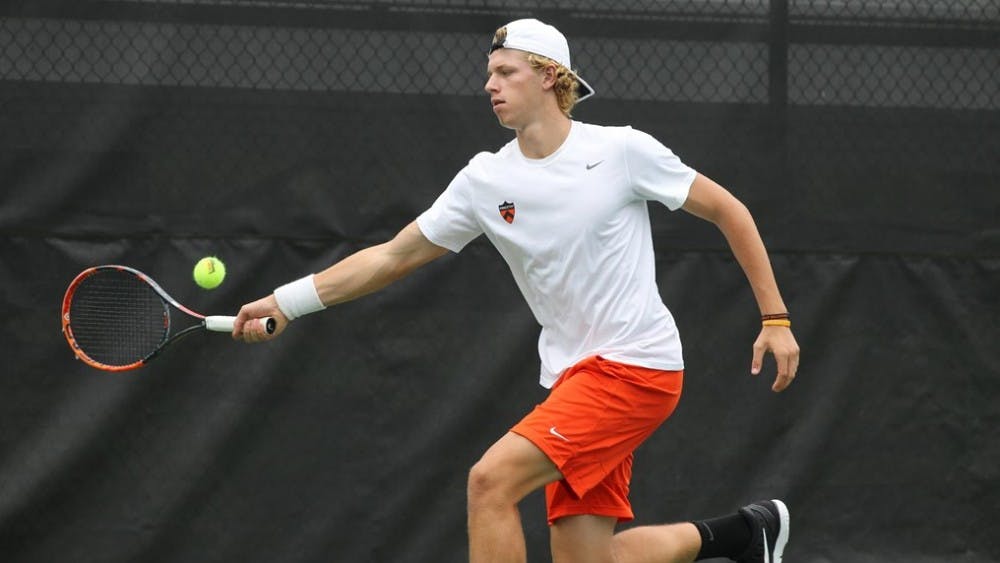 Ryan Seggerman won both doubles and singles against Harvard.