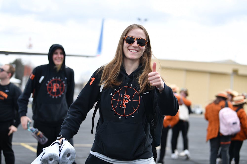 <h5>Abby Meyers and the Tigers land in Bloomington for the first round of March Madness.&nbsp;</h5>
<h6><a href="https://twitter.com/PrincetonWBB/status/1504523185735225357/photo/4" target="_self">@PrincetonWBB/Twitter.</a></h6>